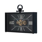 Black and Gold Vintage Glass and Metal Wall Clock 13-Inch