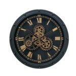 Black and Gold Round Metal Glass Analog Wall Clock 20