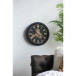 Black and Gold Round Metal Glass Analog Wall Clock 20