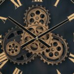 Black and Gold Round Metal Glass Analog Wall Clock 20