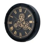 Black and Gold Round Metal Glass Analog Wall Clock 20