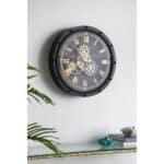 Black and Gold Round Metal Glass Analog Wall Clock 20