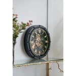 Black and Gold Round Metal Glass Analog Wall Clock 20