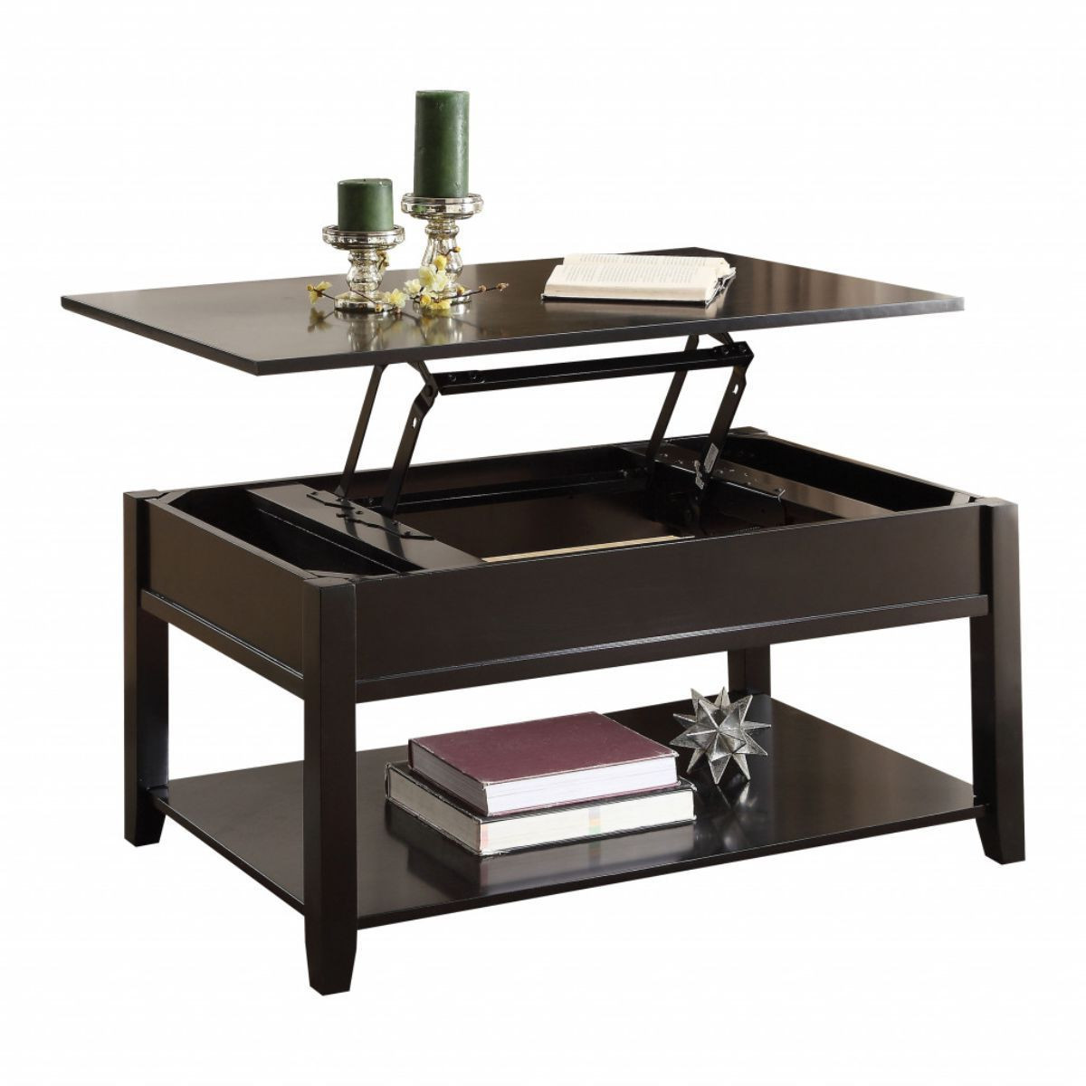 40 Inch Black Lift Top Coffee Table With Storage 5 40 Inch Black Lift Top Coffee Table With Storage - Image 5