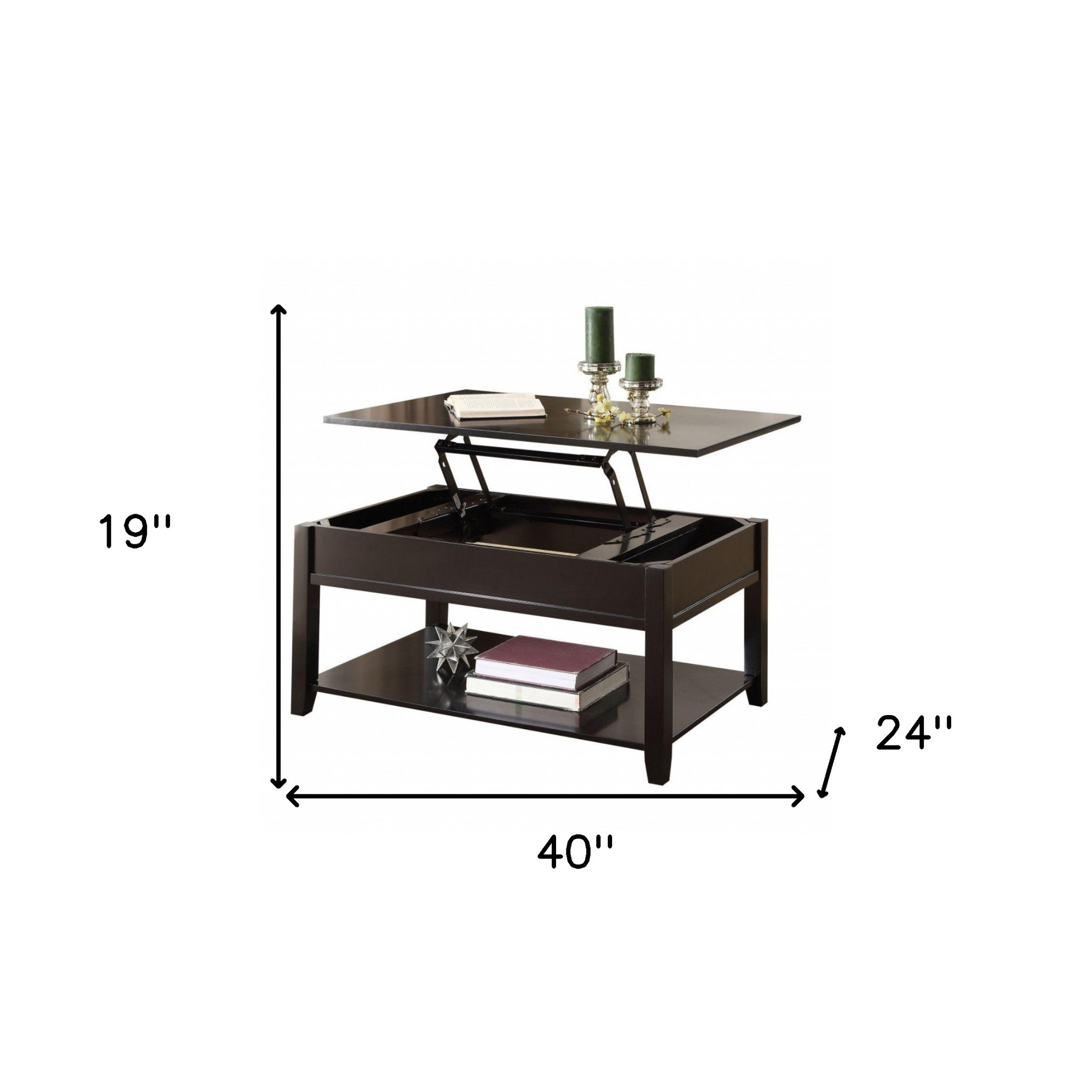 40 Inch Black Lift Top Coffee Table With Storage 16 40 Inch Black Lift Top Coffee Table With Storage