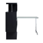 55-Inch Black and Clear Glass L-Shaped Writing Desk 12 55-Inch Black and Clear Glass L-Shaped Writing Desk