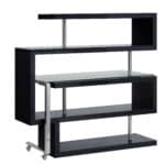 55-Inch Black and Clear Glass L-Shaped Writing Desk 10 55-Inch Black and Clear Glass L-Shaped Writing Desk