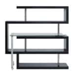55-Inch Black and Clear Glass L-Shaped Writing Desk 13 55-Inch Black and Clear Glass L-Shaped Writing Desk