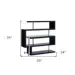 55-Inch Black and Clear Glass L-Shaped Writing Desk 18 55-Inch Black and Clear Glass L-Shaped Writing Desk