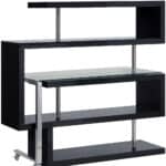 55-Inch Black and Clear Glass L-Shaped Writing Desk 16 55-Inch Black and Clear Glass L-Shaped Writing Desk