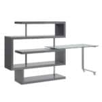 Gray L Shape Writing Desk with Bookcase and Shelving 13 Gray L Shape Writing Desk with Bookcase and Shelving