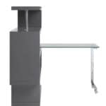 Gray L Shape Writing Desk with Bookcase and Shelving 10 Gray L Shape Writing Desk with Bookcase and Shelving