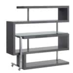 Gray L Shape Writing Desk with Bookcase and Shelving 11 Gray L Shape Writing Desk with Bookcase and Shelving