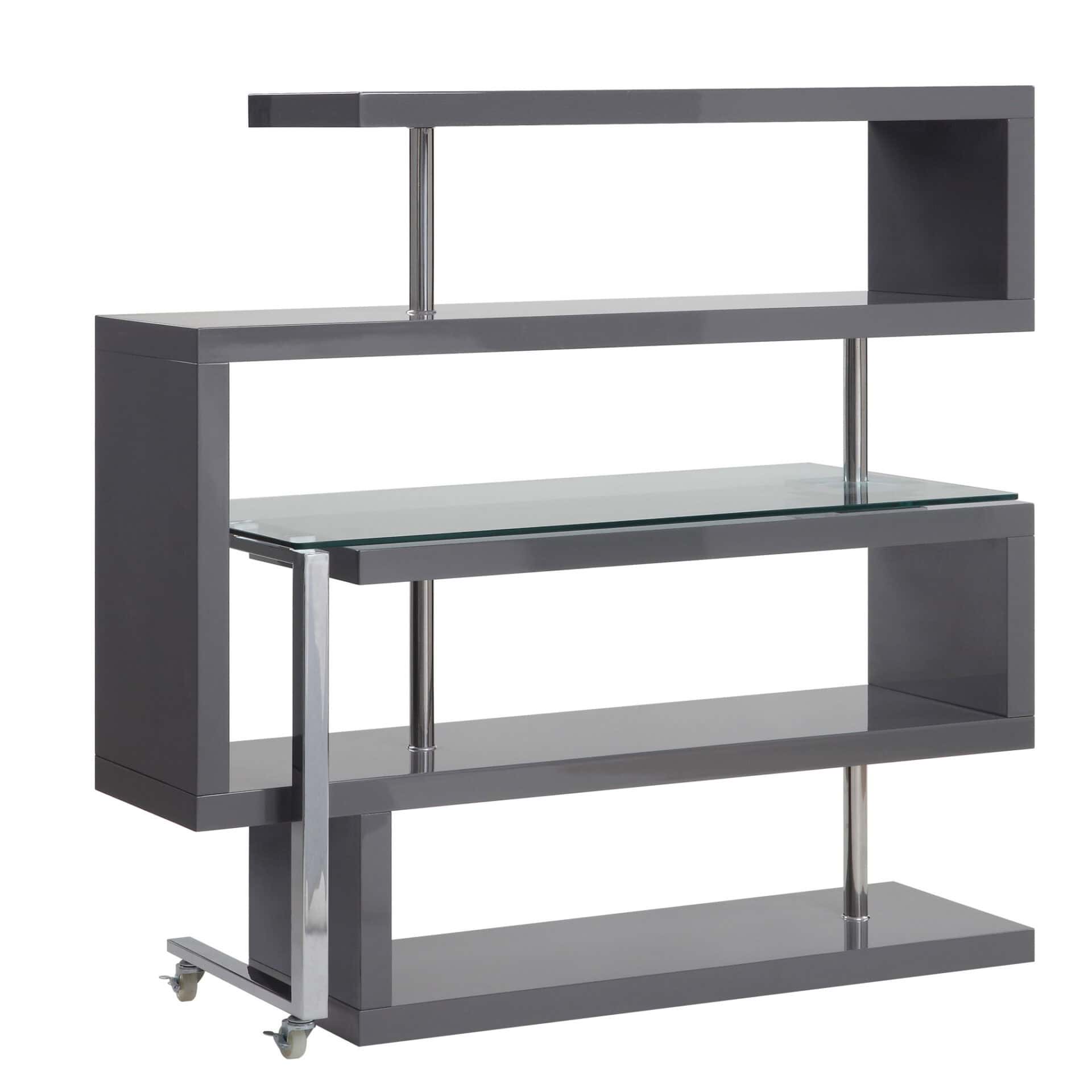 Gray L Shape Writing Desk with Bookcase and Shelving 4 Gray L Shape Writing Desk with Bookcase and Shelving - Image 4