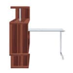 Brown L Shape Writing Desk with Shelving and Casters 10 Brown L Shape Writing Desk with Shelving and Casters