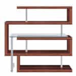 Brown L Shape Writing Desk with Shelving and Casters 13 Brown L Shape Writing Desk with Shelving and Casters