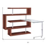 Brown L Shape Writing Desk with Shelving and Casters 14 Brown L Shape Writing Desk with Shelving and Casters