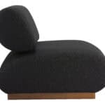 Black Boucle Accent Chair with Electroplated Legs and Rubber Feet 9 Black Boucle Accent Chair with Electroplated Legs and Rubber Feet