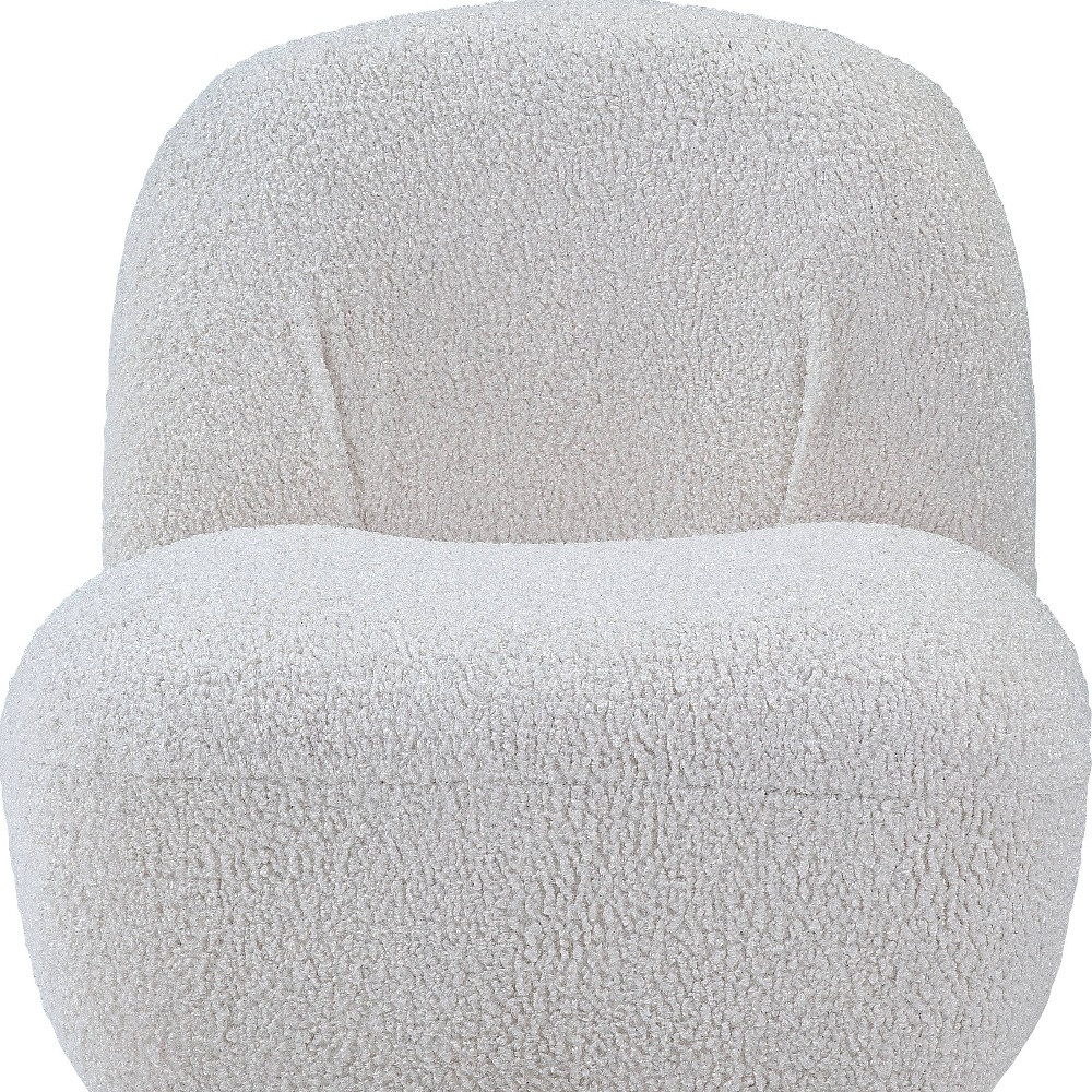 32-Inch White Sherpa Swivel Slipper Chair for Small Spaces 3 32-Inch White Sherpa Swivel Slipper Chair for Small Spaces - Image 3