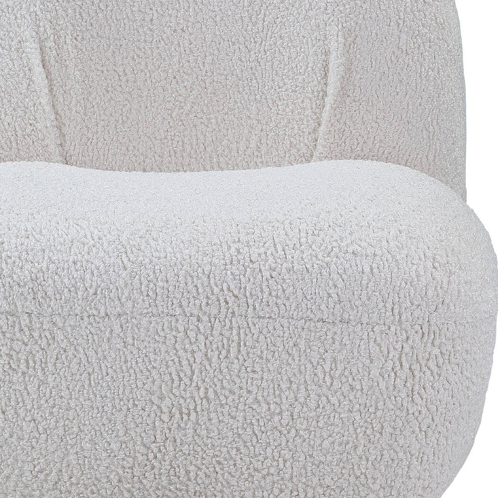 32-Inch White Sherpa Swivel Slipper Chair for Small Spaces 4 32-Inch White Sherpa Swivel Slipper Chair for Small Spaces - Image 4