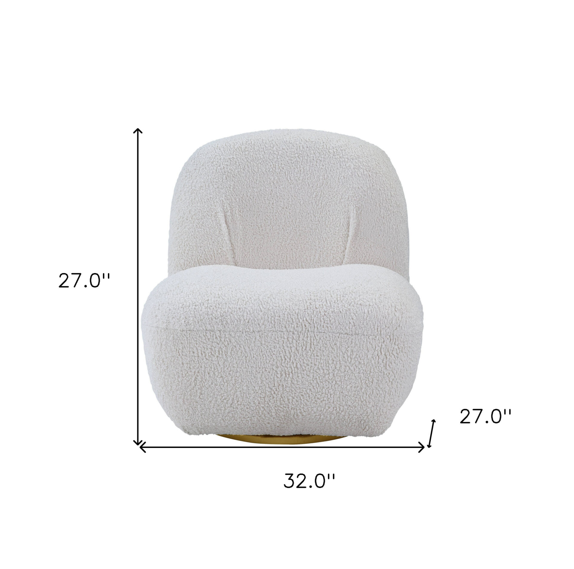 32-Inch White Sherpa Swivel Slipper Chair for Small Spaces 5 32-Inch White Sherpa Swivel Slipper Chair for Small Spaces - Image 5