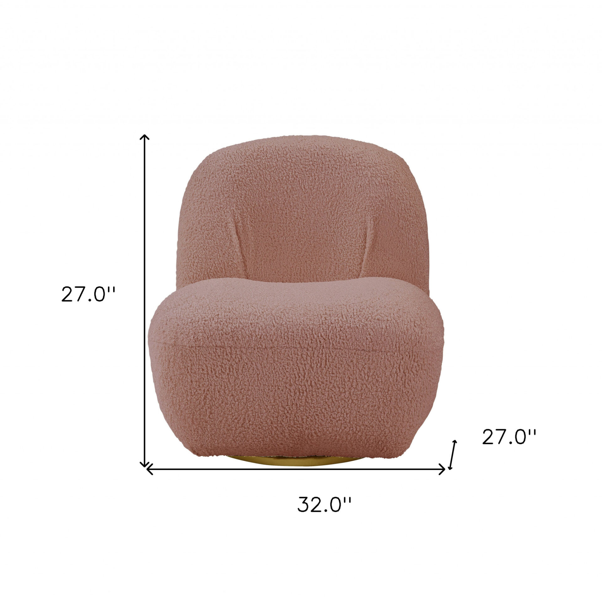32 Inch Pink Sherpa Swivel Slipper Chair Modern Design 6 32 Inch Pink Sherpa Swivel Slipper Chair Modern Design - Image 6