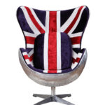 33-Inch Great Britain Flag Swivel Balloon Chair with Cushion 5 33-Inch Great Britain Flag Swivel Balloon Chair with Cushion