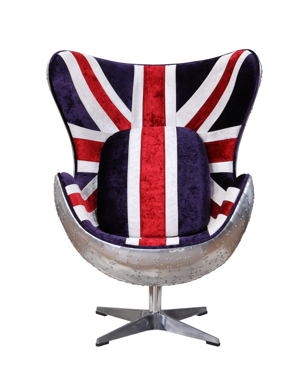 33-Inch Great Britain Flag Swivel Balloon Chair with Cushion 1 33-Inch Great Britain Flag Swivel Balloon Chair with Cushion