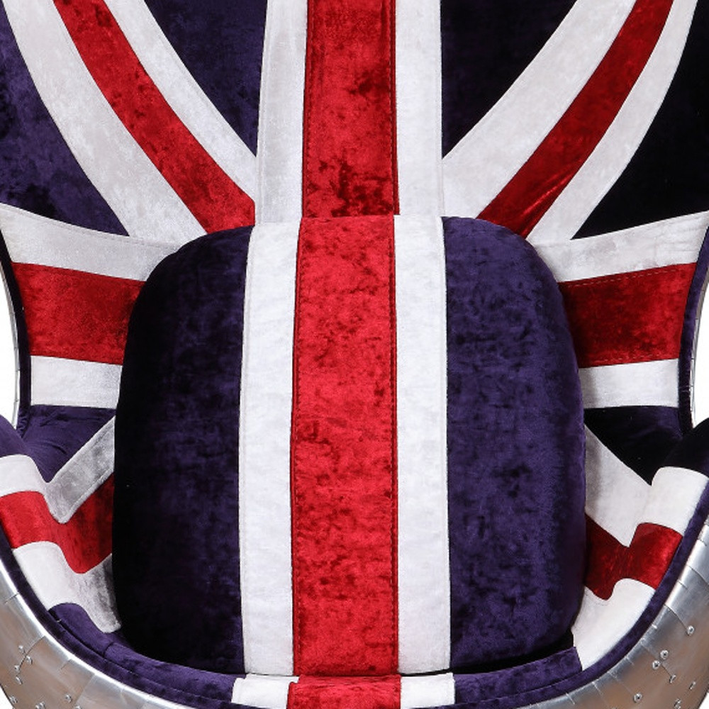 33-Inch Great Britain Flag Swivel Balloon Chair with Cushion 3 33-Inch Great Britain Flag Swivel Balloon Chair with Cushion - Image 3