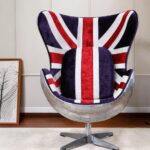 33-Inch Great Britain Flag Swivel Balloon Chair with Cushion 6 33-Inch Great Britain Flag Swivel Balloon Chair with Cushion