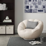 24 Inch White Sherpa Swivel Barrel Chair With Tufted Back 11 24 Inch White Sherpa Swivel Barrel Chair With Tufted Back