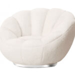 24 Inch White Sherpa Swivel Barrel Chair With Tufted Back 7 24 Inch White Sherpa Swivel Barrel Chair With Tufted Back