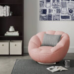 24 Inch Pink Sherpa Swivel Barrel Chair with Tufted Back 9 24 Inch Pink Sherpa Swivel Barrel Chair with Tufted Back