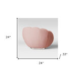 24 Inch Pink Sherpa Swivel Barrel Chair with Tufted Back 10 24 Inch Pink Sherpa Swivel Barrel Chair with Tufted Back