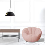 24 Inch Pink Sherpa Swivel Barrel Chair with Tufted Back 8 24 Inch Pink Sherpa Swivel Barrel Chair with Tufted Back