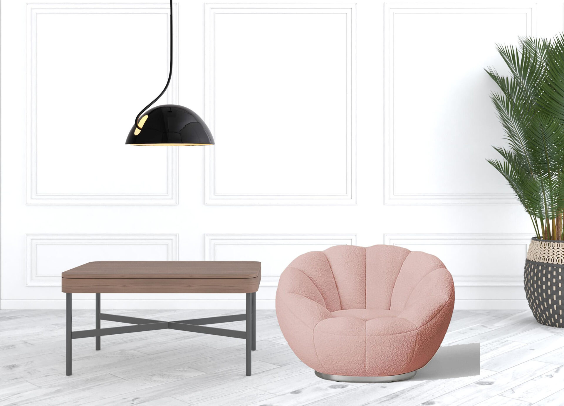 24 Inch Pink Sherpa Swivel Barrel Chair with Tufted Back 3 24 Inch Pink Sherpa Swivel Barrel Chair with Tufted Back - Image 3