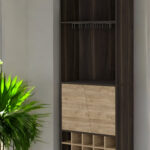 27 Inch Dark Brown Corner Bar Cabinet With Shelves 8 27 Inch Dark Brown Corner Bar Cabinet With Shelves