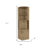 18-Inch Natural Corner Bar Cabinet With Eleven Shelves 18 18-Inch Natural Corner Bar Cabinet With Eleven Shelves