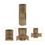 18-Inch Natural Corner Bar Cabinet With Eleven Shelves 13 18-Inch Natural Corner Bar Cabinet With Eleven Shelves