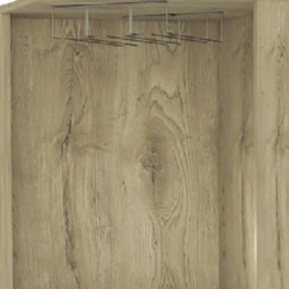 18-Inch Brown and Black Corner Bar Cabinet With Shelves 4 18-Inch Brown and Black Corner Bar Cabinet With Shelves - Image 4