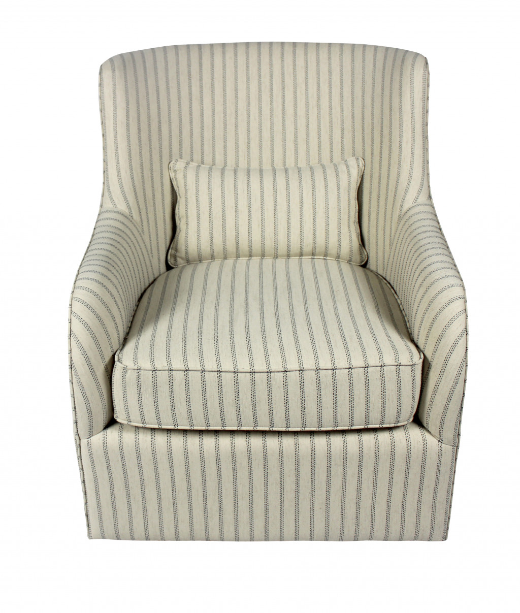 30 Inch Natural Striped Swivel Lounge Chair With Armrests 1 30 Inch Natural Striped Swivel Lounge Chair With Armrests