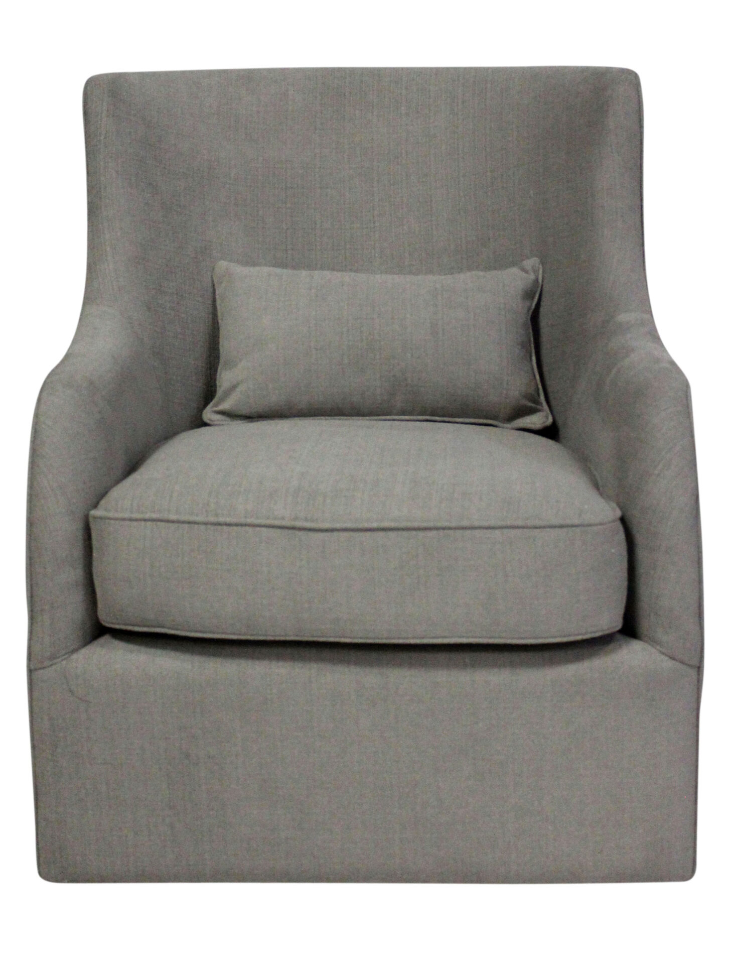 30 Inch Gray Polyester Blend Swivel Arm Chair 1 30 Inch Gray Polyester Blend Swivel Arm Chair