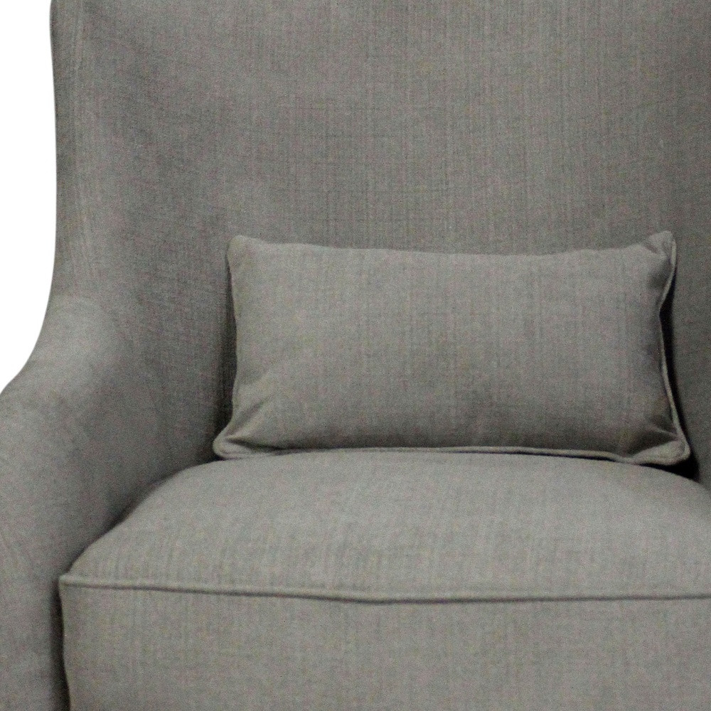 30 Inch Gray Polyester Blend Swivel Arm Chair 5 30 Inch Gray Polyester Blend Swivel Arm Chair - Image 5