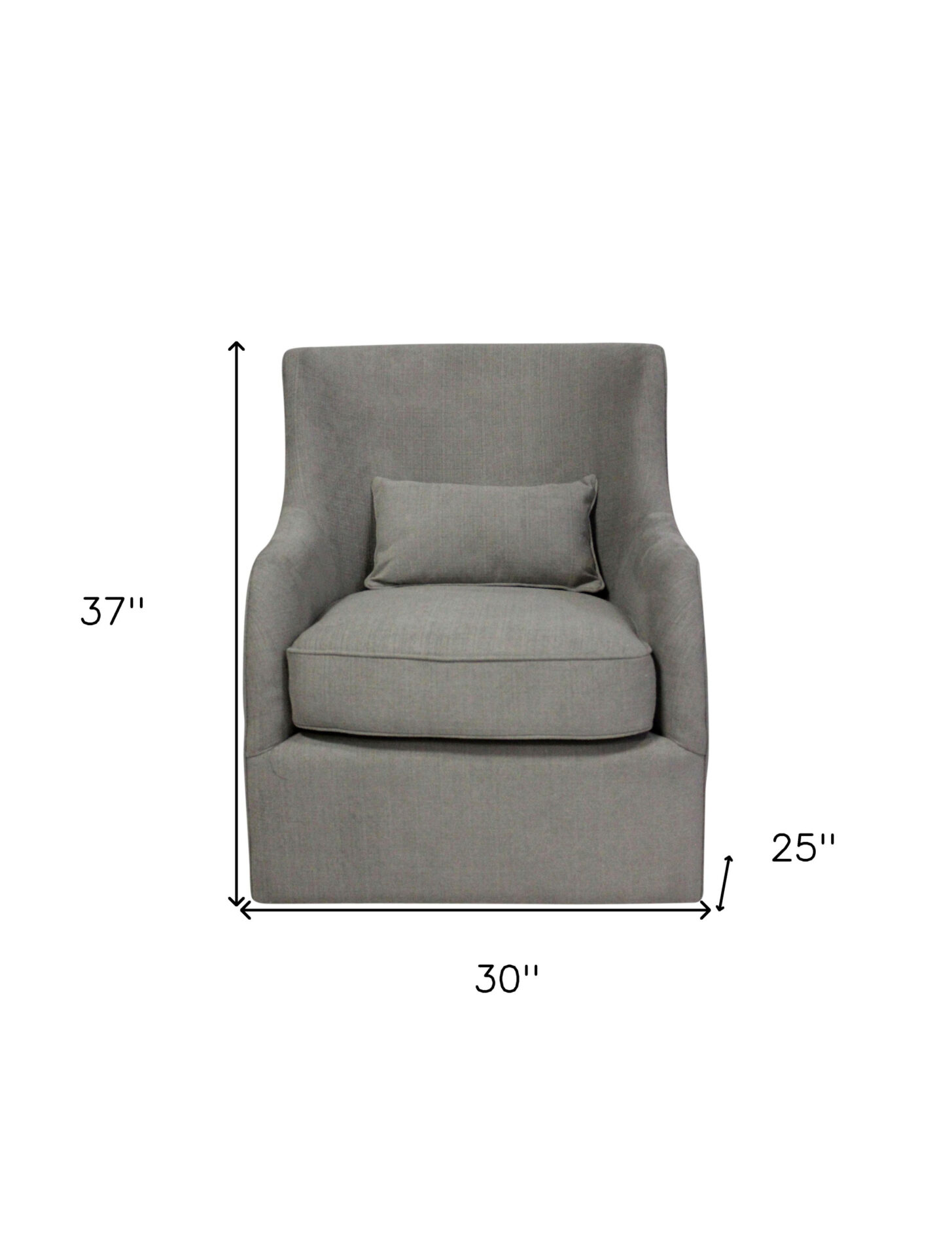 30 Inch Gray Polyester Blend Swivel Arm Chair 6 30 Inch Gray Polyester Blend Swivel Arm Chair - Image 6