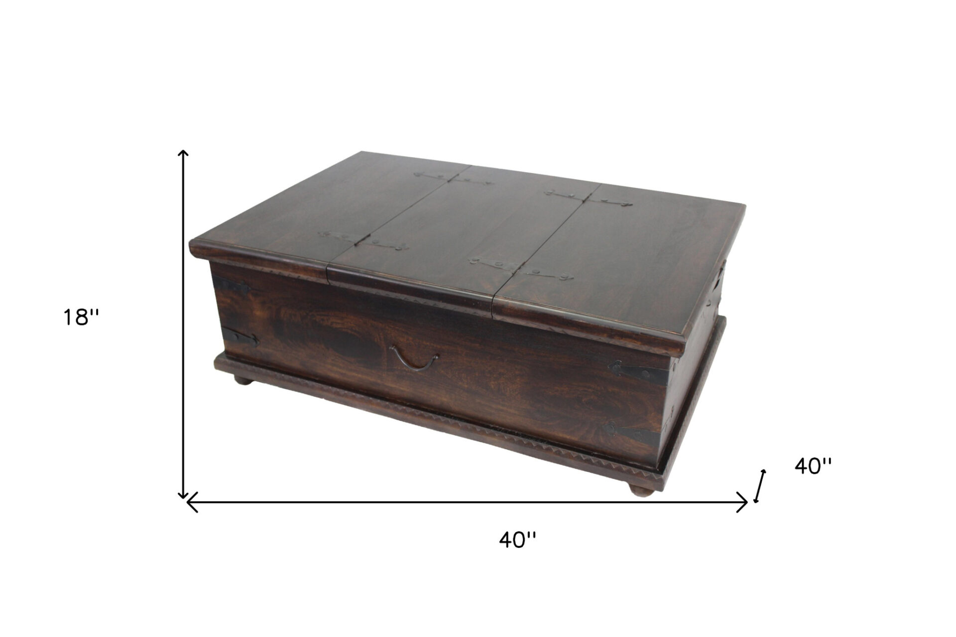 40 Inch Brown Distressed Lift Top Solid Wood Coffee Table 5 40 Inch Brown Distressed Lift Top Solid Wood Coffee Table - Image 5