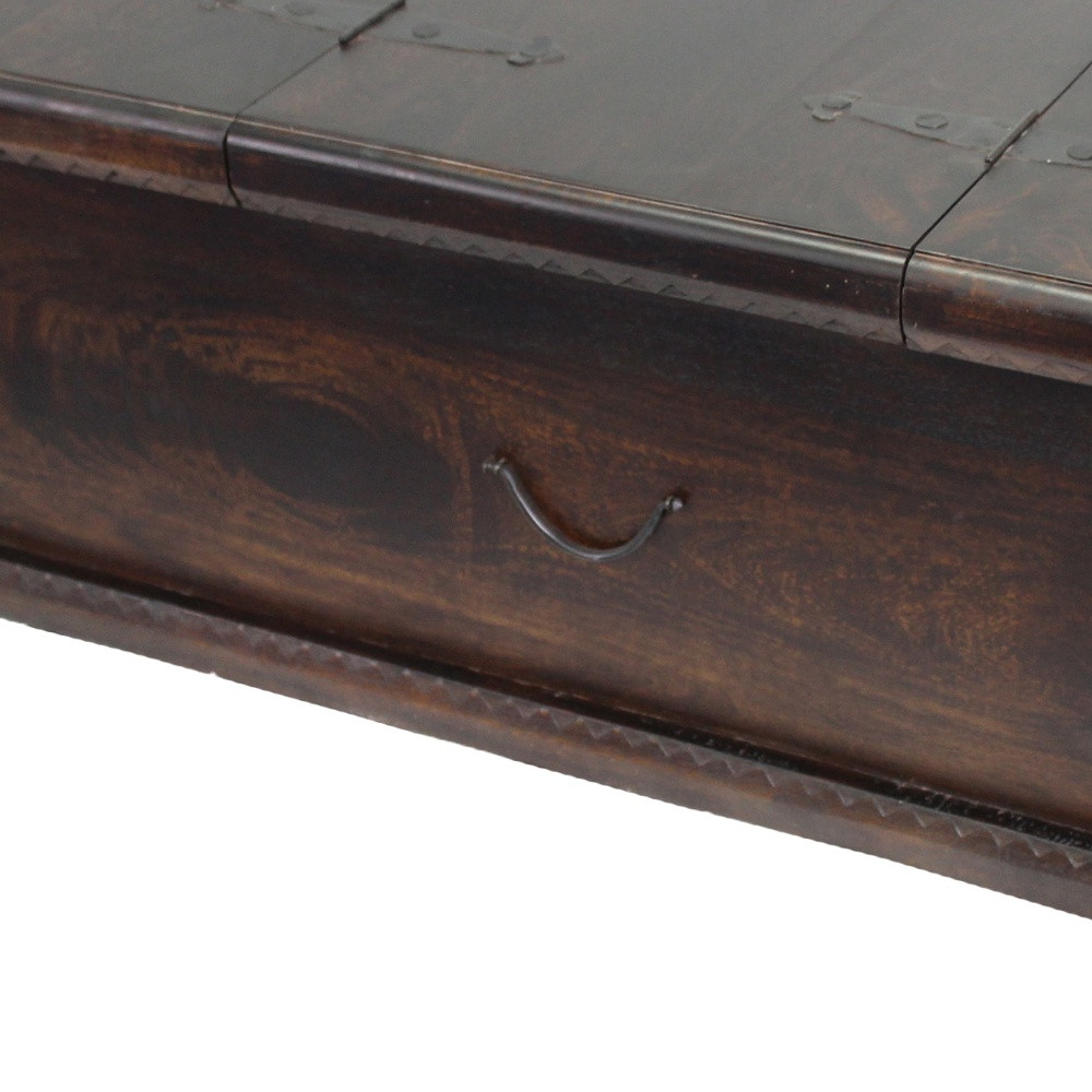 40 Inch Brown Distressed Lift Top Solid Wood Coffee Table 4 40 Inch Brown Distressed Lift Top Solid Wood Coffee Table - Image 4