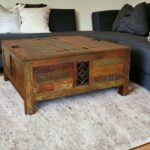 40 Inch Rustic Brown Reclaimed Wood Lift Top Coffee Table
