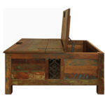 40 Inch Rustic Brown Reclaimed Wood Lift Top Coffee Table