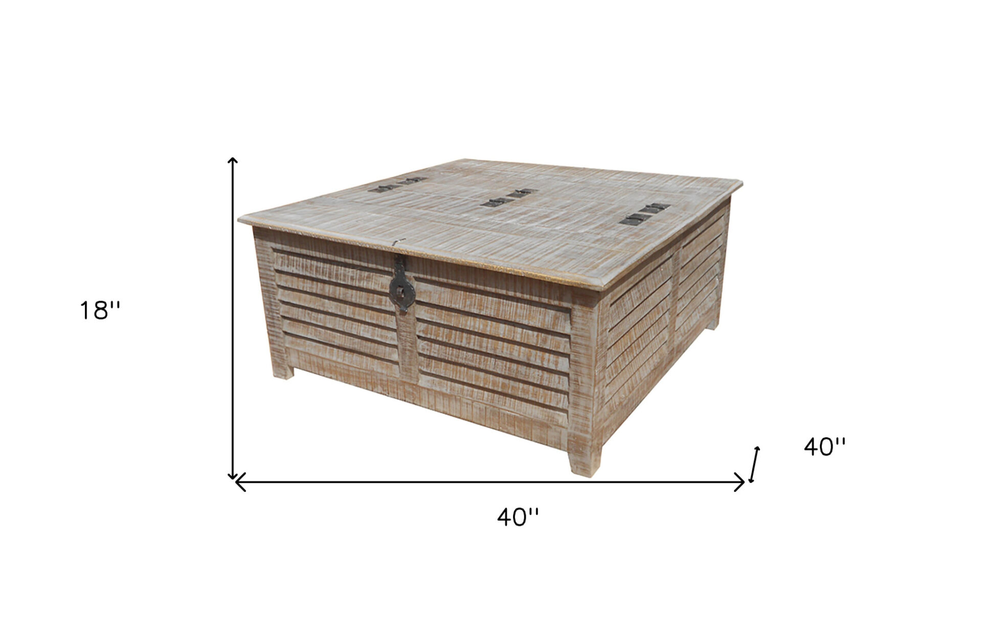 40 Inch Gray Wash Distressed Solid Wood Lift Top Coffee Table 6 40 Inch Gray Wash Distressed Solid Wood Lift Top Coffee Table - Image 6