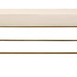 58" Modern Ivory and Gold Upholstered Linen Bench 9 58" Modern Ivory and Gold Upholstered Linen Bench